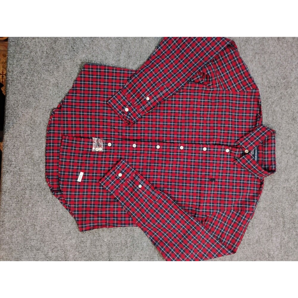 NWT Polo Ralph Lauren Plaid Button Shirt Womens Size 14 Red Navy